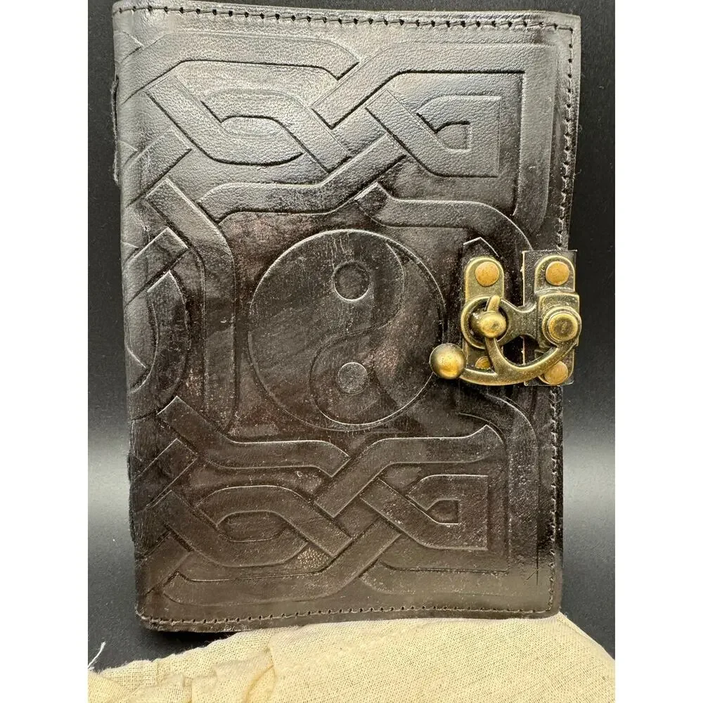 Hideghar Vintage Handmade embossed Leather Journal notebook cover Antique design